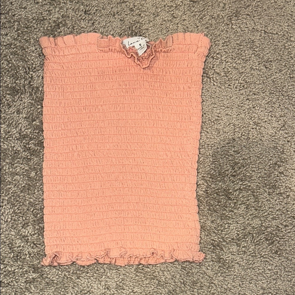 Pink Smocked Tube Top